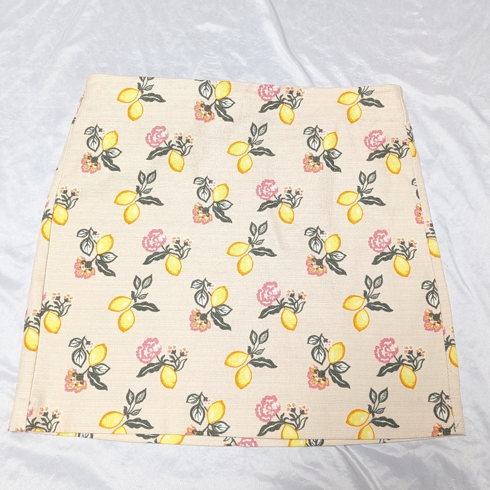 Loft Outlet Lemon Printed Summer Beach Tropical Skirt Size 14